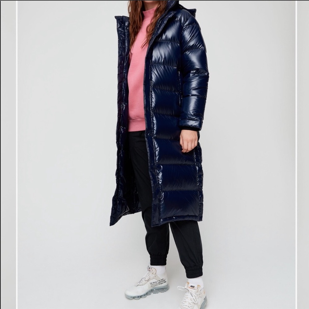 TNA Super puff long down jacket.